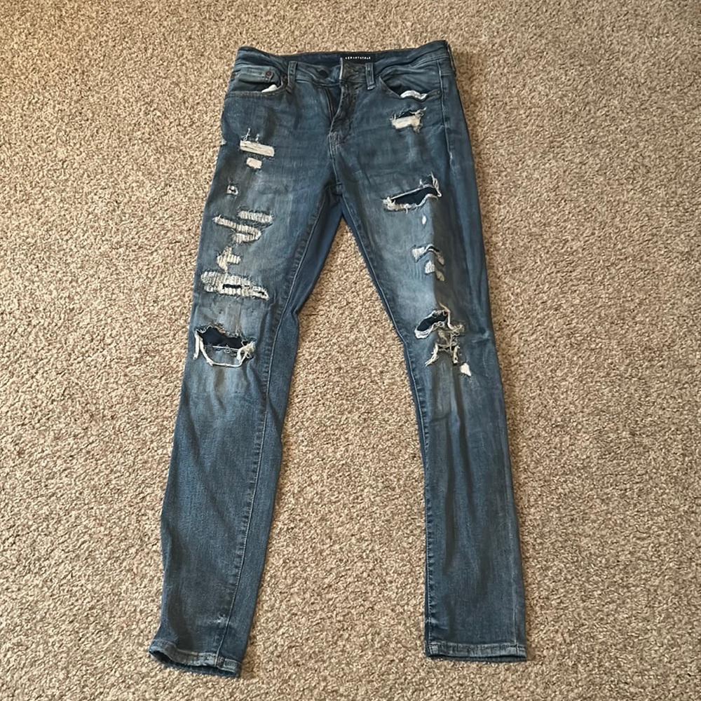 Aeropostale Ripped Super Skinny Jeans